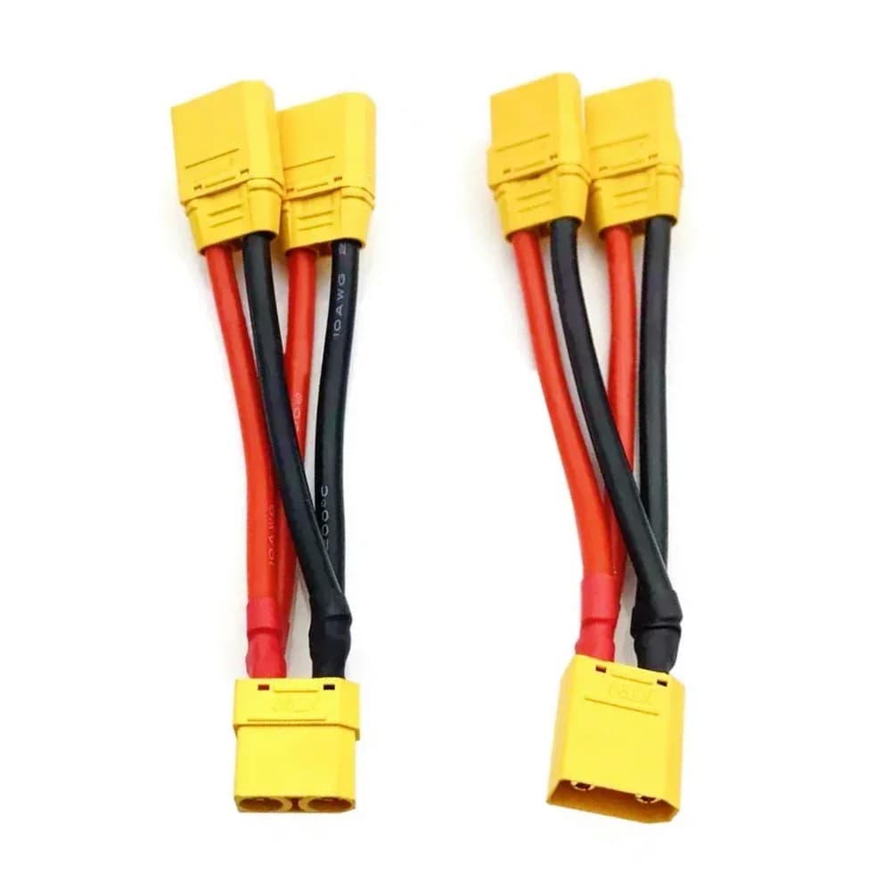 2PCS XT90H Parallel Battery Connector Male/female Cable Dual Extension Y Splitter 14AWG Silicon Cable Lithium Battery Charger