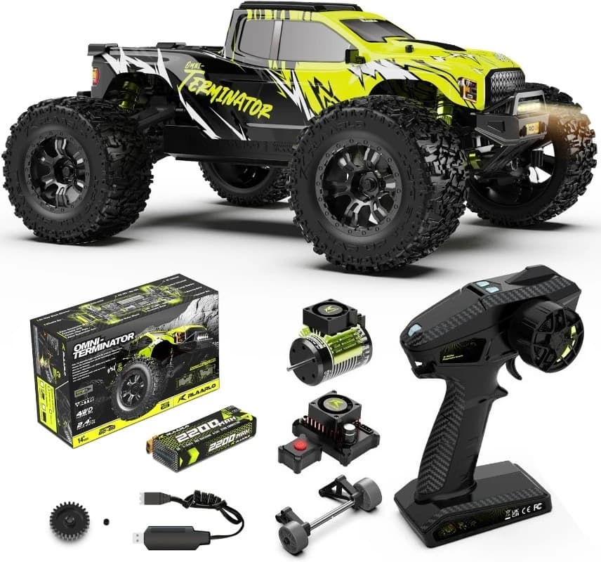1/10 RTR Brushless Fast RC Cars for Adults,Max 50mph Hobby Electric Off-Road Monster Truck,Waterproof High Speed RC Car 4