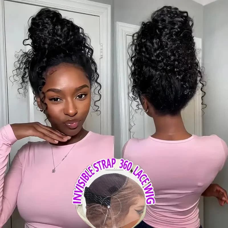 360 Full Lace Wig Human Hair Pre Plucked Deep Wave Frontal Wig Natural Hairline Hd Lace Wigs 30 40 Inch Curly Human Hair Wigs