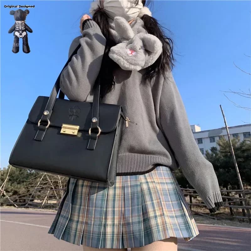 Japanese Teenager Girls Crossbody Bags PU JK Handbags Uniform bag Women handbags Leather Shoulder Bag Bolso