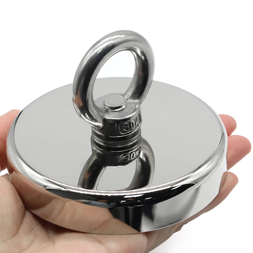 N52 Heavy Duty Search Magnets Strong Neodymium Magnet Salvage Magnet Deep Sea Fishing Magnets Mounting with Ring Eyebolt