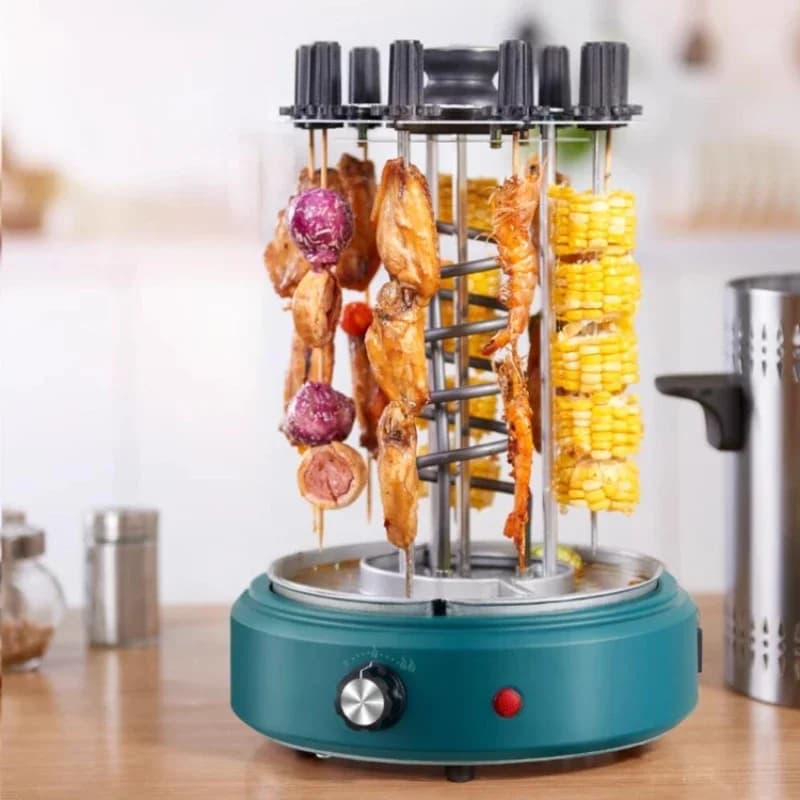 220V Vertical Grill 360° Automatic Rotation Indoor Smokeless Barbecue Grill Electric Skewer Roaster Home гриль электрический