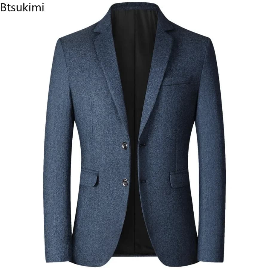 2025 Men's Blazer Coats Fashion Single Breasted Slim Fit Formal Suit Jackets Business Party Wedding Groom Coats Suit Tops Male