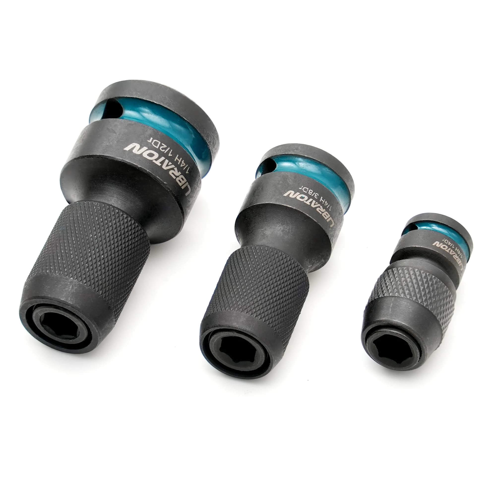 Universal Impact Wrench Adapter 1/4" 3/8" 1/2" 1/4 Hex Socket Converter Quick-Change Impact Bit Holder 1/4" Drill Adapter