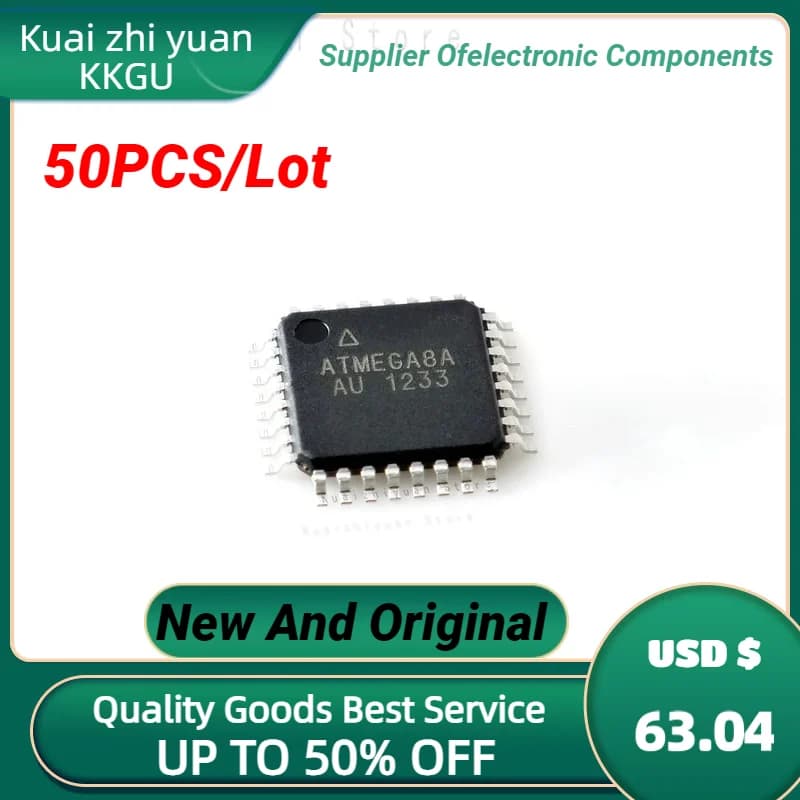 50PCS/Lot New And Original ATMEGA8A-AU ATMEGA8AU-TH ATMEGA8A-U IC MCU Chip Pic TQFP32 Chipset Quality Goods