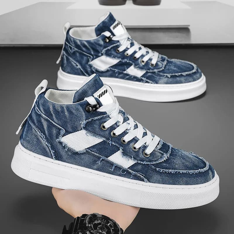 Spring Autumn New Fashionable Canvas Men's Shoes Lightweight and Comfortable Youth Sports Shoes High Top Running Casual Shoes