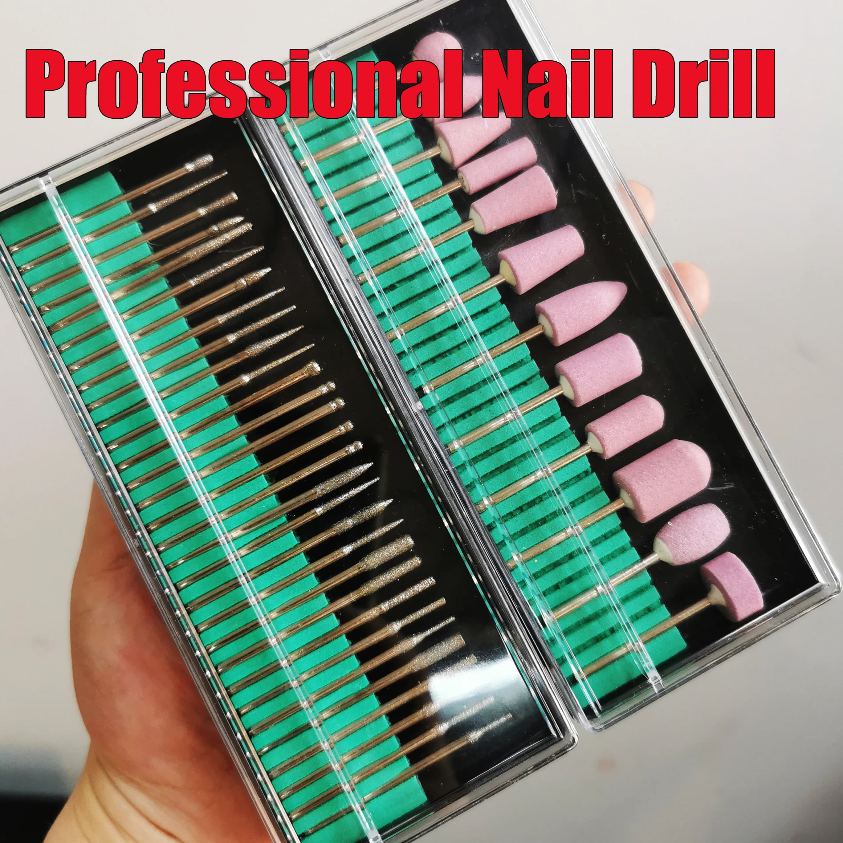 30/12Pcs Professional Stainless Steel Nail Drill Bits Set 3/32''(2.35mm) Milling Cutter Cuticle Drill Bits Fast Remove Gel Bits