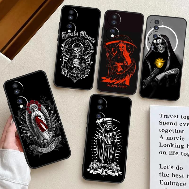 Black Dark art la santa muerte Case For Honor X9b X8b X9a X8a X6a X7a X7 X8 X9 Cover For Honor Magic 5 6 Pro 50 70 90 Lite