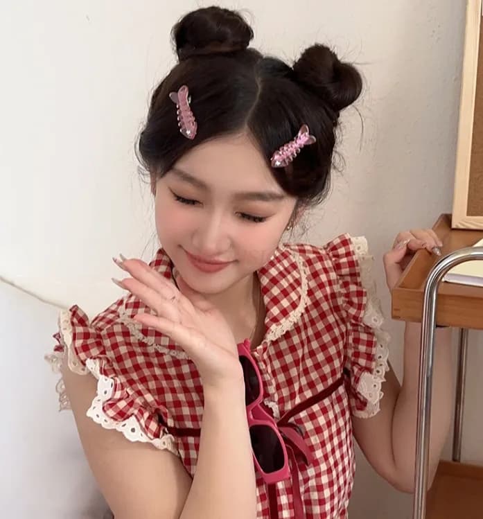 2PCS Water Diamond Star Fish Bone Hair Clip Vigorous Girl Duck Mouth Clip Cute Hair Clip Headwear