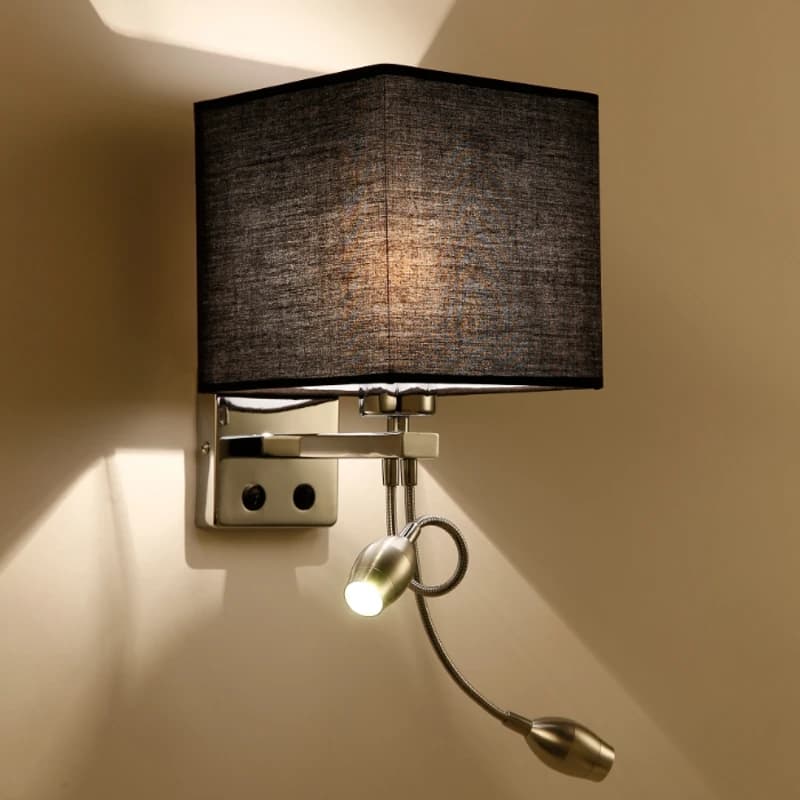 Modern gooseneck wall lamp with Lamp Shades wall mounted bedside reading lights 1/2 Lights adjustable reading lamp fixtures