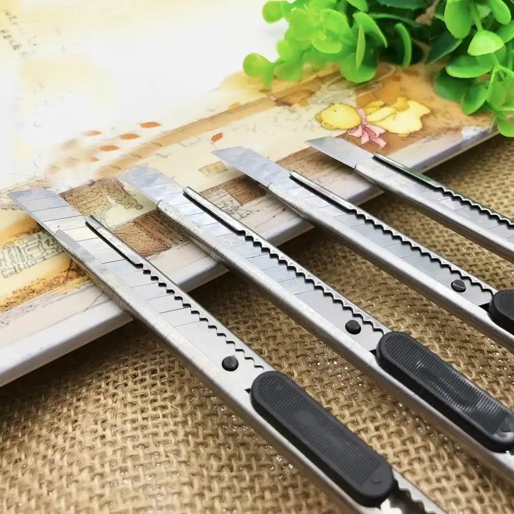 15pcs Stainless Steel Portable Utility Knife Retractable Utility Knife   Hobby Knife Box Cutter Perfect For Cutting At Home