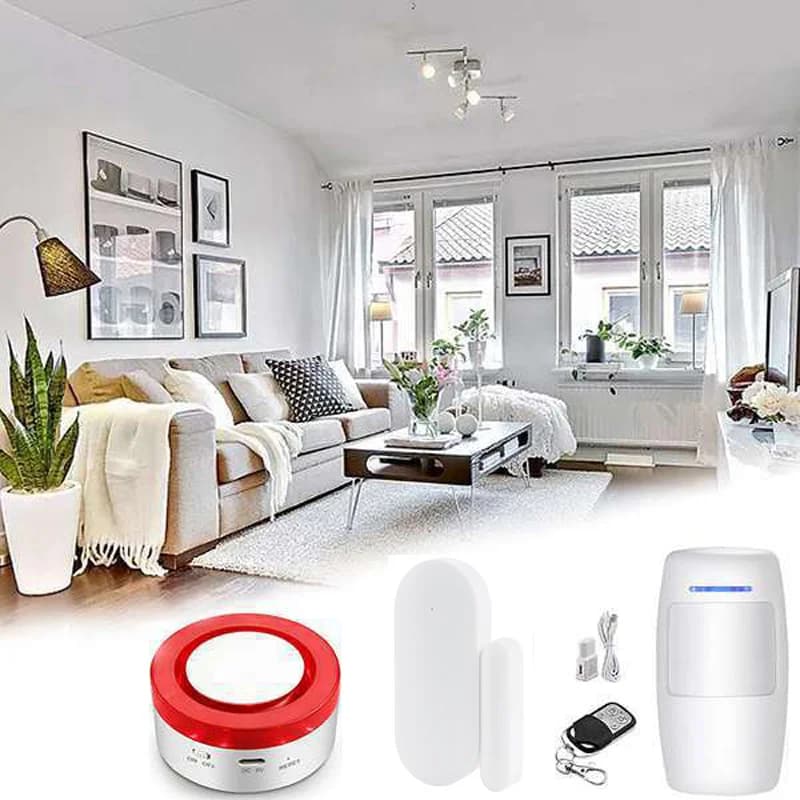 Home Store Doors and Windows Infrared Sensing WiFi Security System Tuya Intelligent Burglar Alarm APP Control Sound and Light