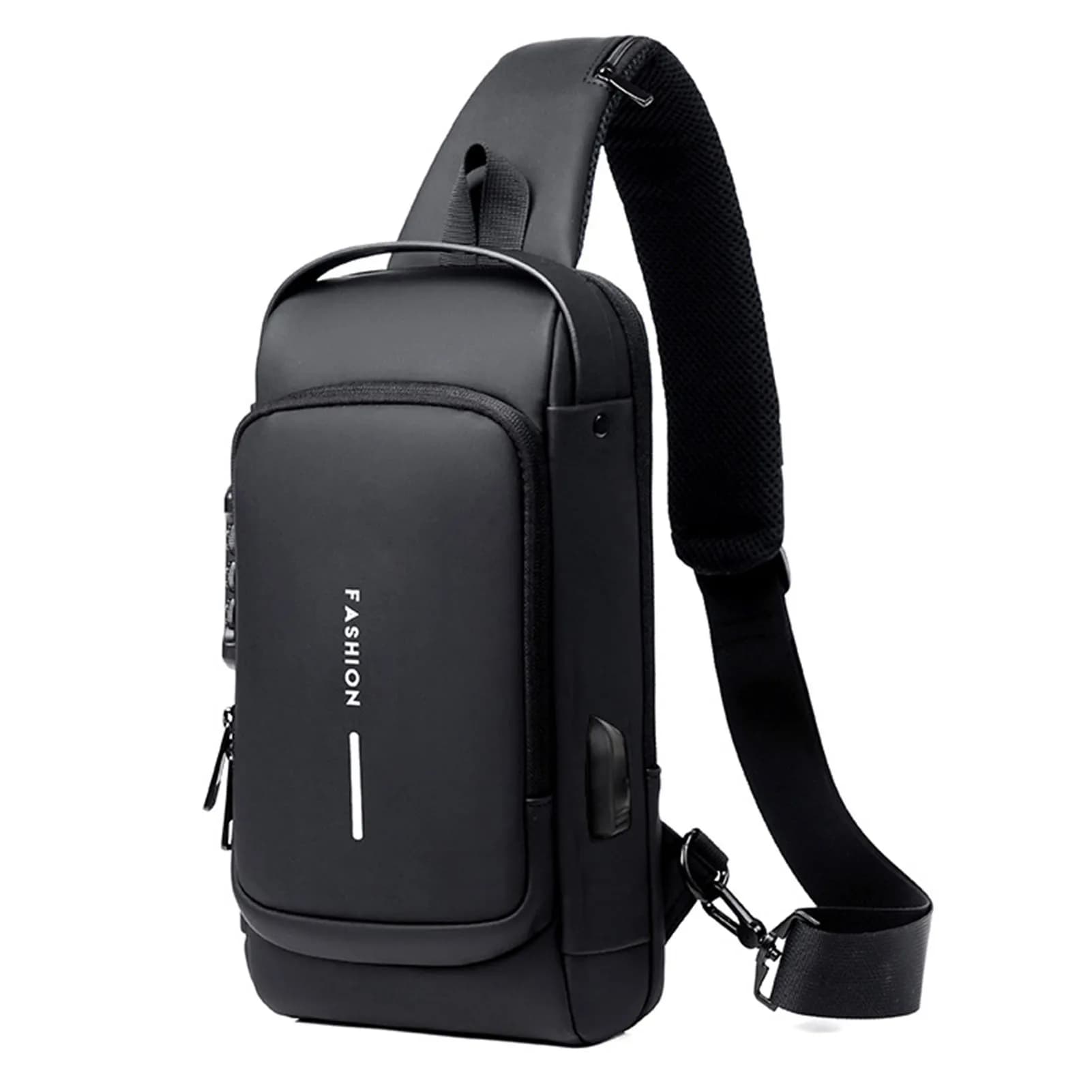 Men Anti Theft Chest Bag Shoulder Bags USB Charging Crossbody Package School Short Trip Messengers Bags Men's Oxford Sling Pack