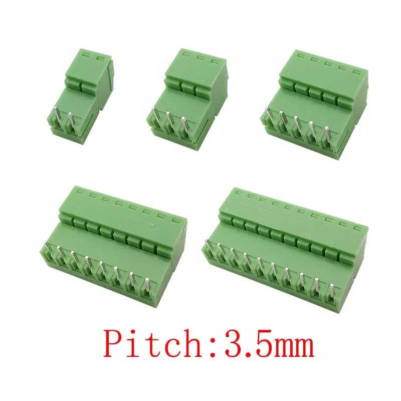 5Pair Pitch 3.5mm PCB Screw Terminal Block Connector Right Angle 15EDG KF2EDG 3.5 mm Screw Terminals Header Plug Socket 2-12 Pin