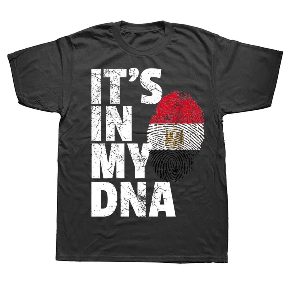 IT'S IN MY DNA Egypt Egyptian Flag T Shirts Summer Graphic Cotton Streetwear Short Sleeve Birthday Gifts T-shirt Mens Clothing