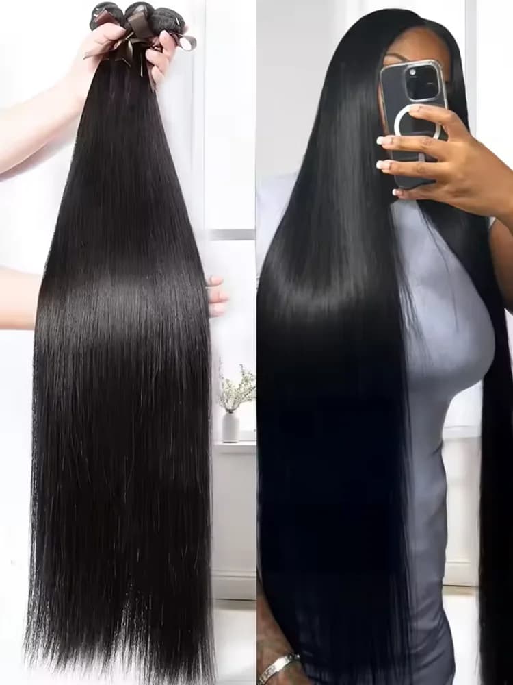 30 40 Inch Bone Straight 100% Bundles Deal Brazilian Virgin Human Hair 3 4 Bundles Raw Hair Extensions Natural Color Remy
