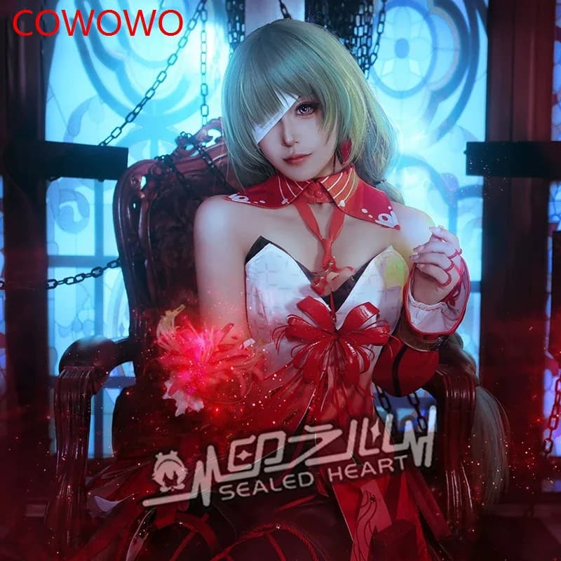 COWOWO Wuthering Waves Phrolova Red Spider Lily Game Suit Gorgeous Dress Uniform Cosplay Costume Halloween Party Outfit Women