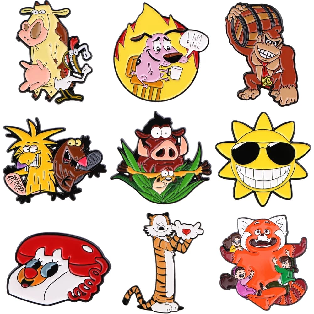 Cartoon Animal Pin Cute Characters Enamel Pin Women's Brooch Backpack Badges Brooches for Clothing Badges Jewelry Accessories