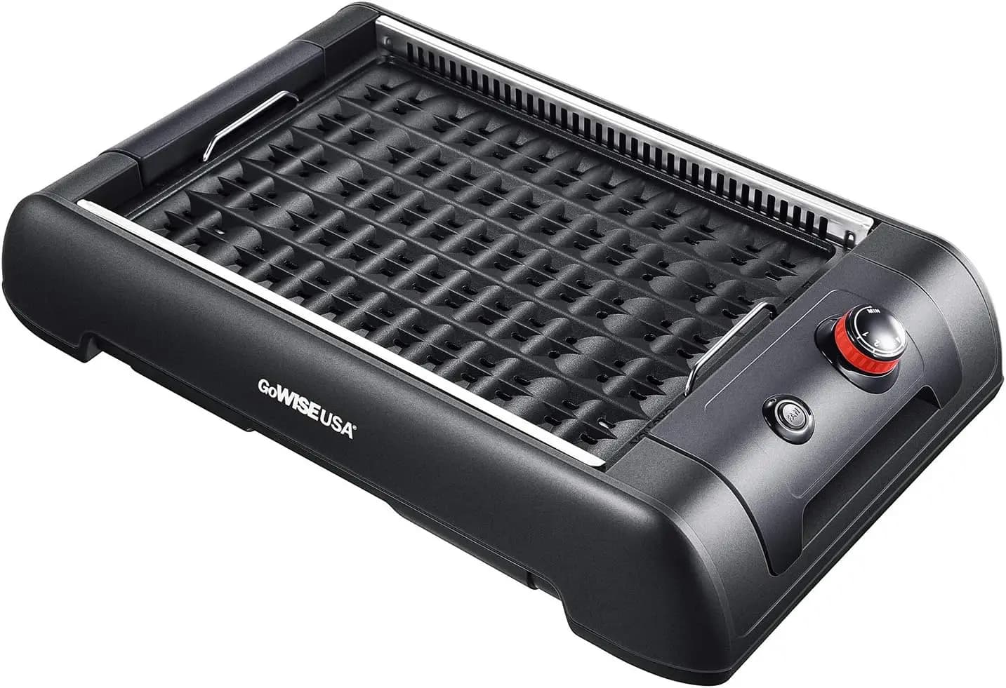 USA GW88000 2-in-1 Smokeless Indoor Grill and Griddle with Interchangeable Plates and Removable Drip Pan + 20 Recipes (Bl