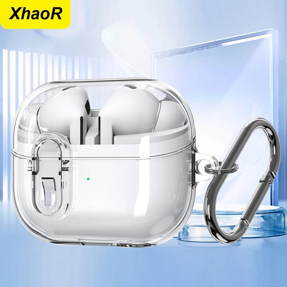 Earphone Cover For Samsung Buds 3 Pro Case Transparent Secure Lock Fundas For Samsung Galaxy Buds3 Buzz 3 Pro Cases Sleeve Hook