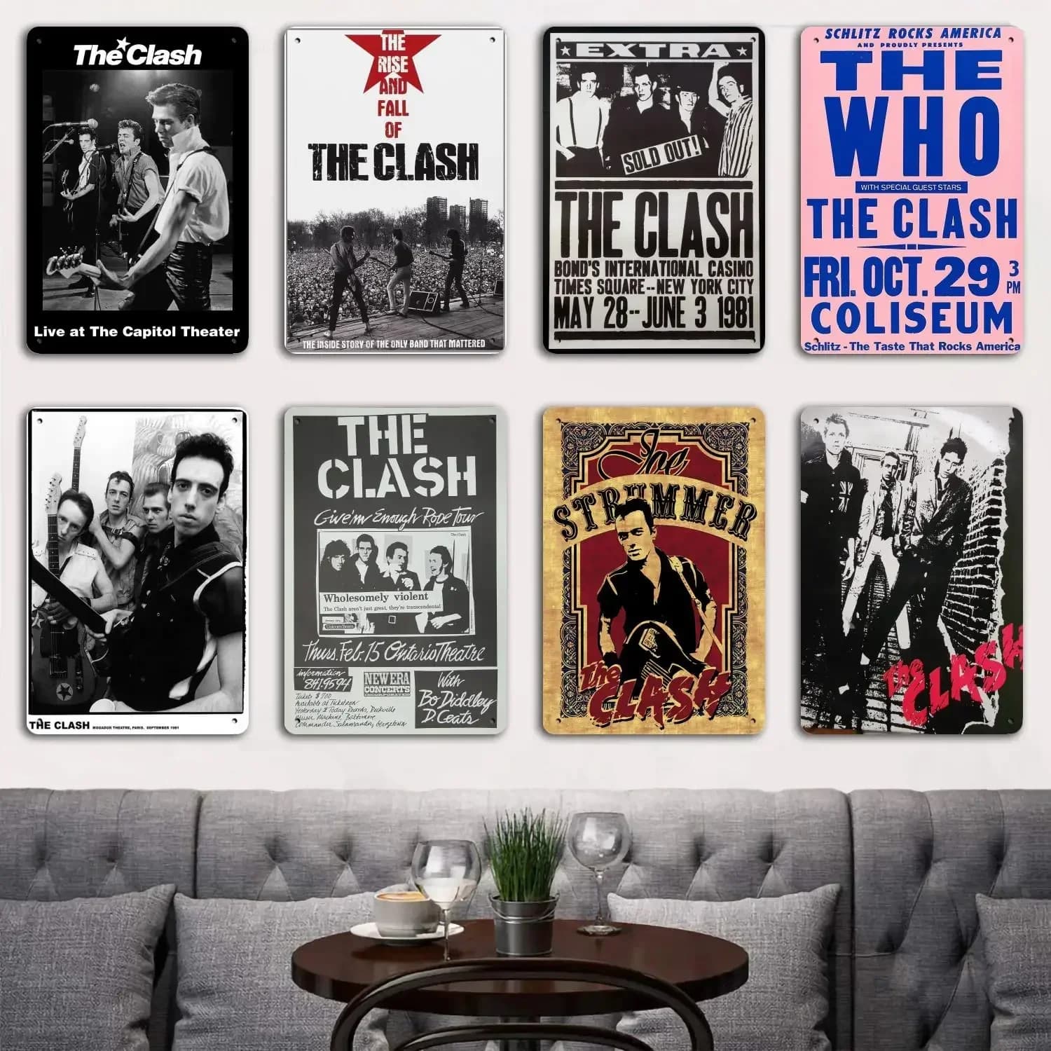 The Clash Band Tin Metal Plaques and Signs Wall Decor, Captain Poster, Vintage Decor, Bar, Pub, Club, Wall Decoration