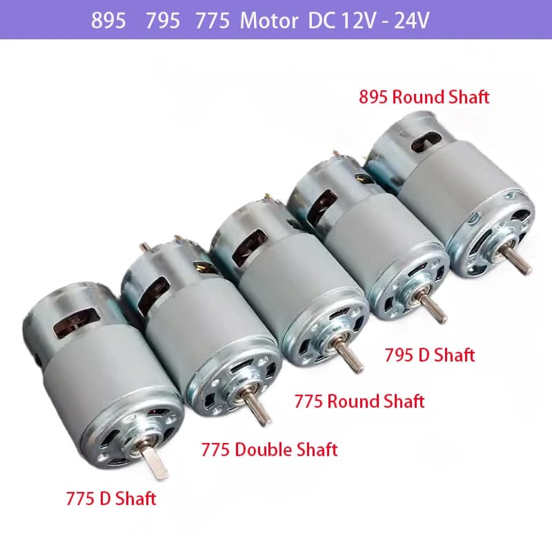 775 795 895 DC Motor 12V24V Front Ball Bearings Carbon Brush DC Motor High Power High Torque for DIY Table Saw Drill Power Tools