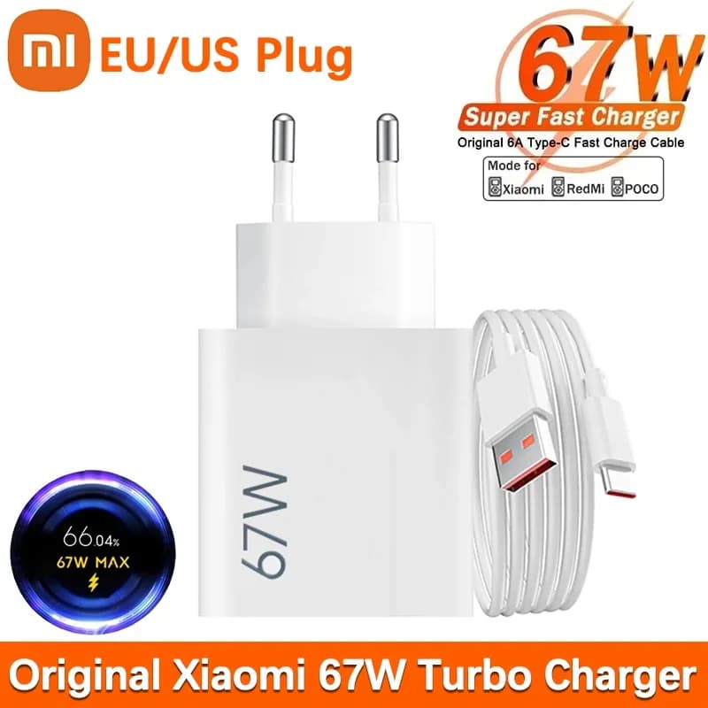 Xiaomi Original 67W USB Super Fast Charger USB C PD Interface Phone Charger Adapter For iPhone15 Samsung Huawei Turbo Charge New