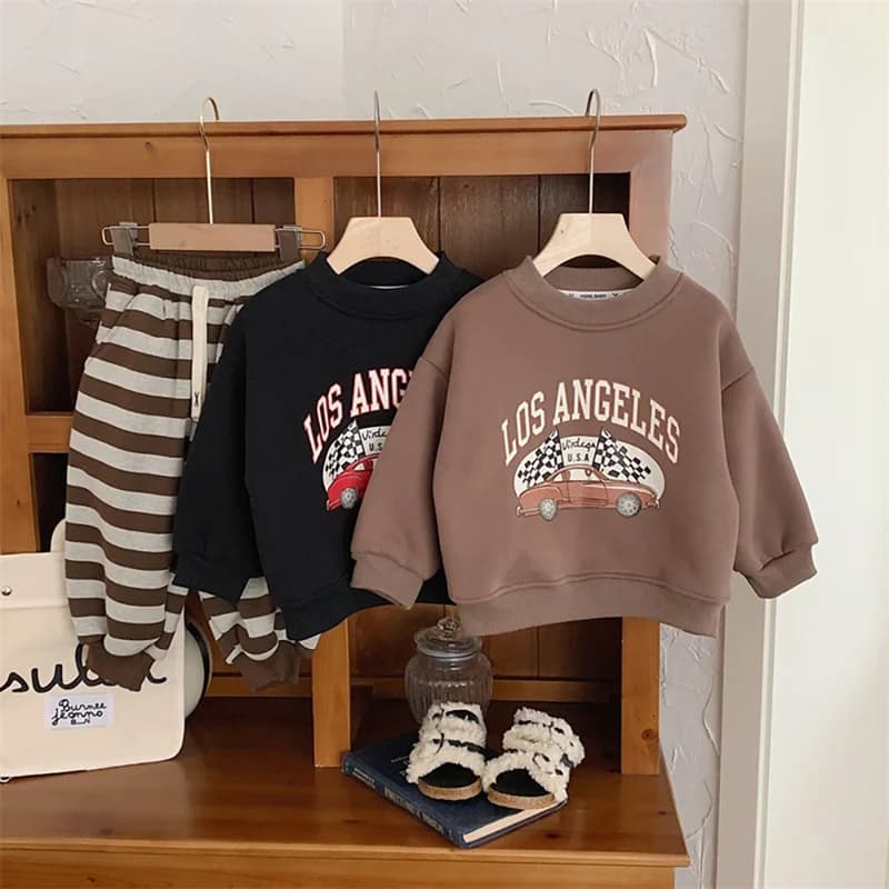 Boys Hoodies Sweatshirts Cotton Tops Outwear 2024 Brown Warm Winter Autumn Kids Toddler Christmas Gift Children's Clothing