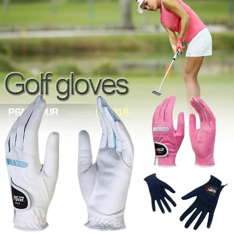 1 Pair Women's Soft Golf Gloves Ladies Left and Right Breathable Golf Mitten  Comfortable Non-Slip Durability Sports Gloves