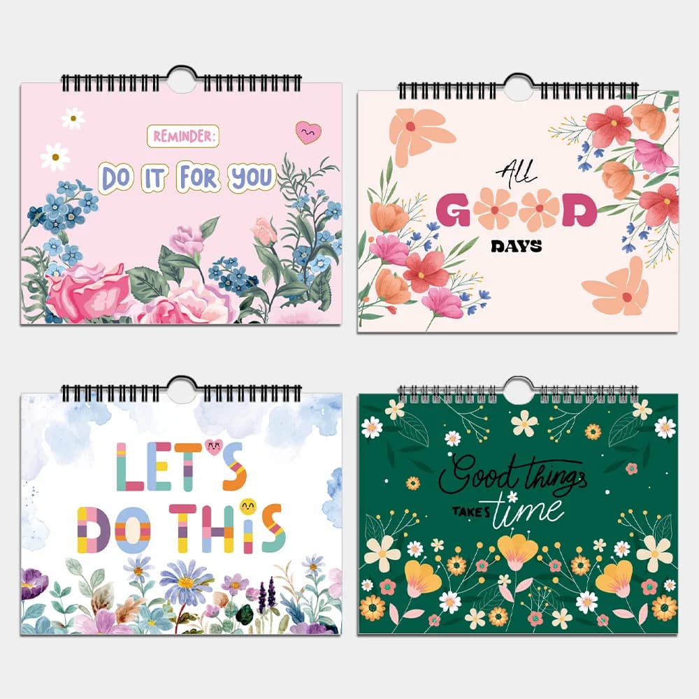 Agenda Notepad Flower Cover Loose-Leaf Planning Calendar Plan Notebook Memo Pad School Office Supplies Do List Notebook Daily