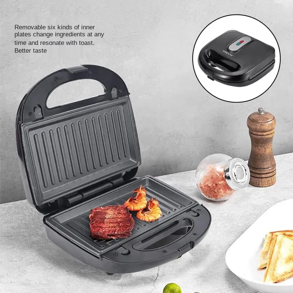 Waffle Maker Machine for Individuals Paninis Hash Non-Stick Sides Indicator Lights Premium Stainless Steel