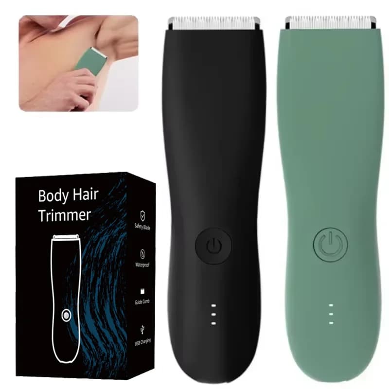 Body Hair Trimmer Shaver for Men Ball Trimmer for Groin Pubic Replaceable Ceramic Blade Groomer Electric Razor Waterproof Clippe