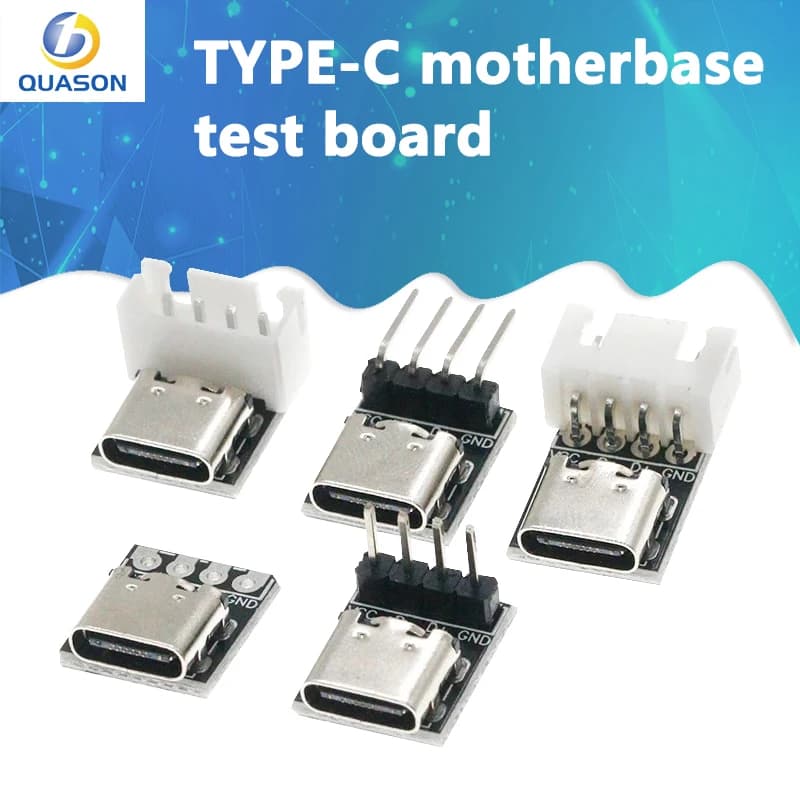 USB3.1 16P to 2.54 high current power conversion board is inserted on both sides of the TYPE-C motherbase test board