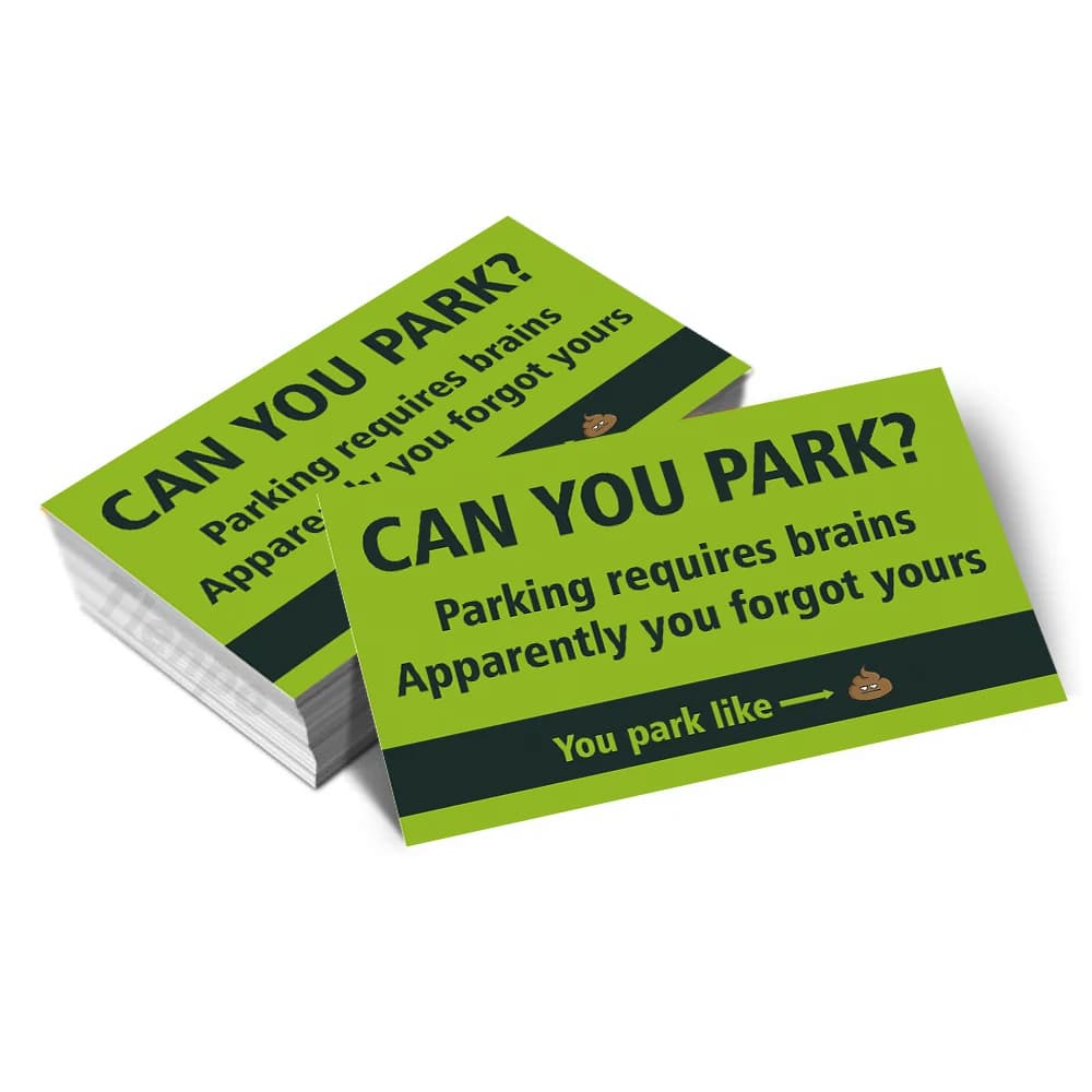 50pcs Humourous Parking Cards "Can You Park?" 3.5 x 2 inch, prank funny cards, offending funny cards, mini portable prank ca