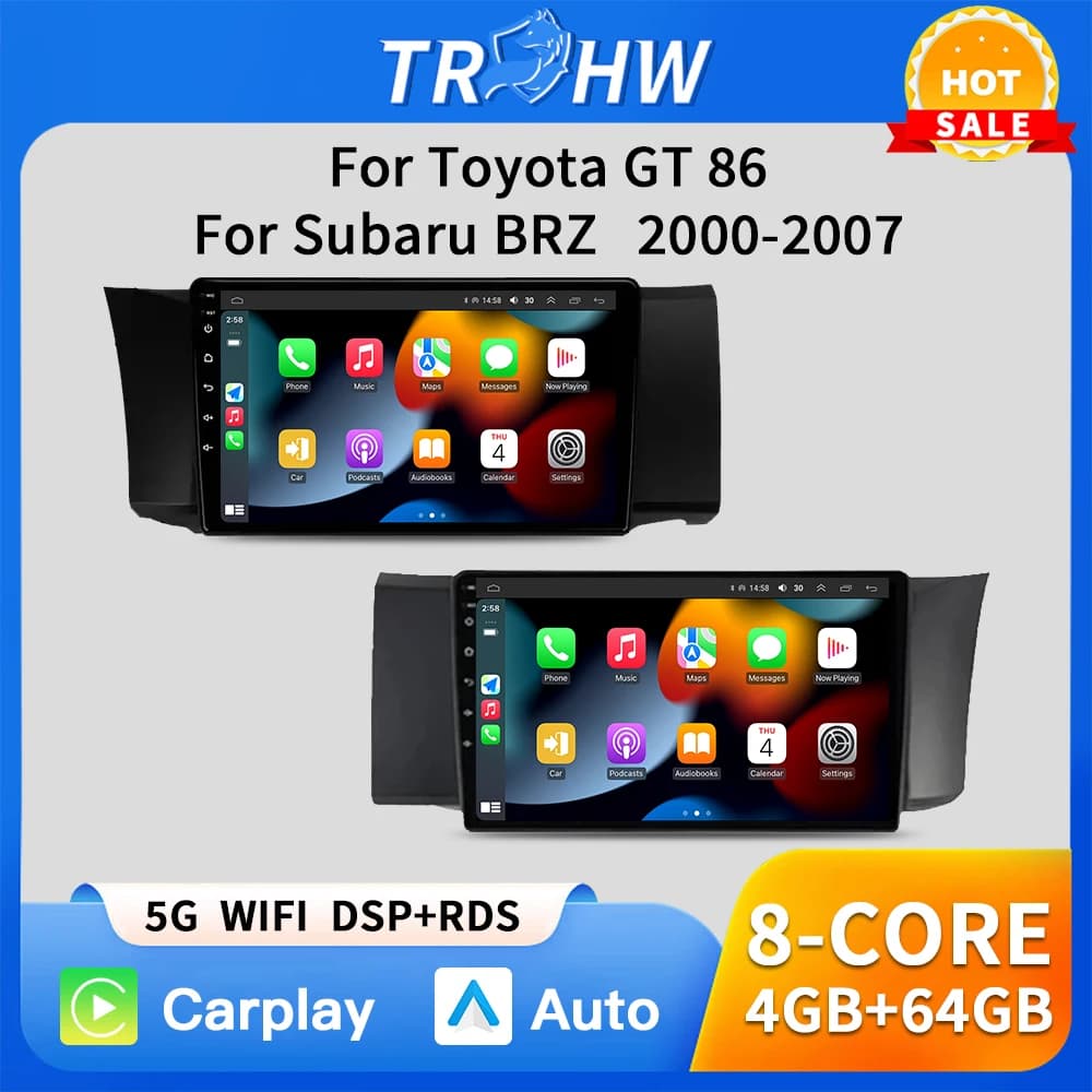 Carplay Auto 4G LTE Android 13 For Toyota GT 86 For Subaru BRZ 2012 - 2016 IPS Screen Car Radio Audio Multimedia Player Wireless