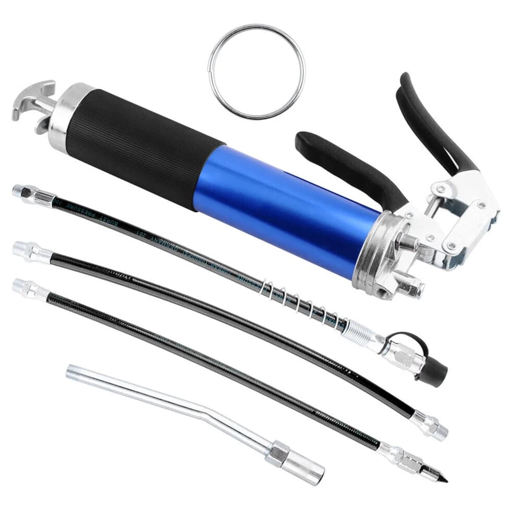 Pistol Grip Grease Gun Set Aluminum Alloy Manual Grip Grease Gun 400CC Handheld Grease Filling with Flexible Hose