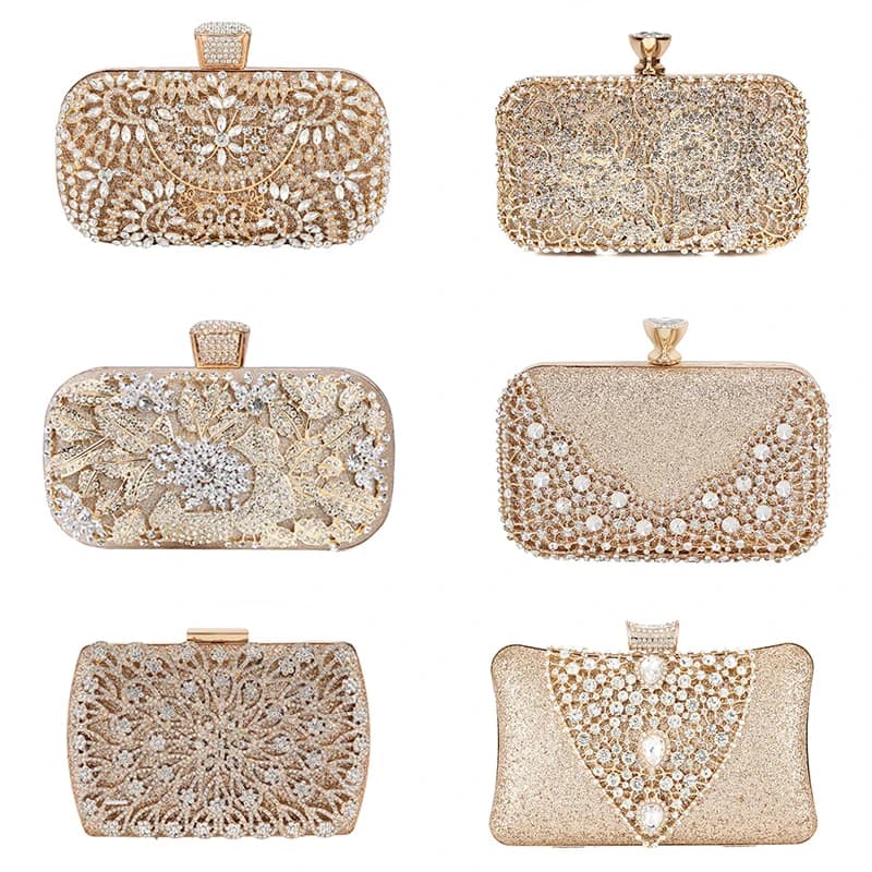 Diamond Wedding Clutch Purse Luxury Women Handbag Design Party Shoulder Bag Flower Hollow Out Pattern Ladies Evening Bag ZD2078