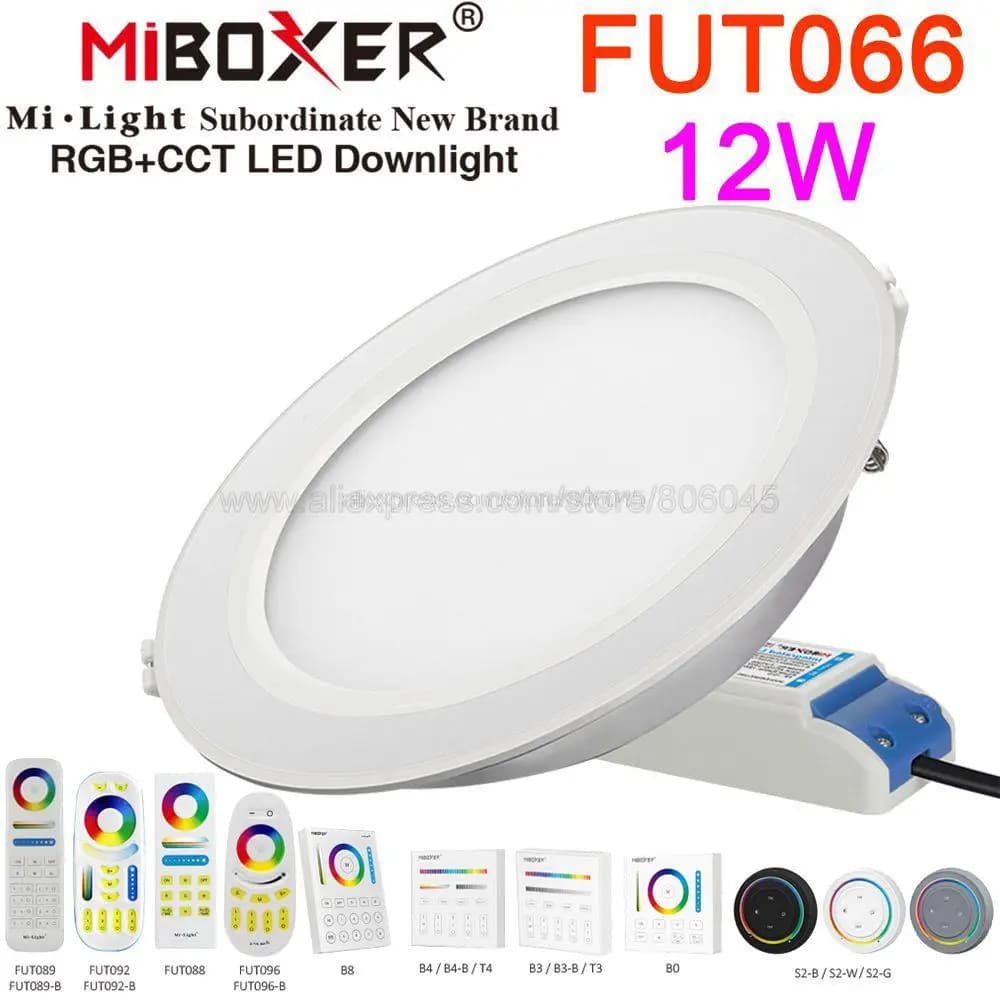 MiBoxer 12W RGBCCT LED Downlight AC110V 220V Dimmable LED Panel Light FUT066 Support 2.4G Wireless Remote WiFi APP Voice Control