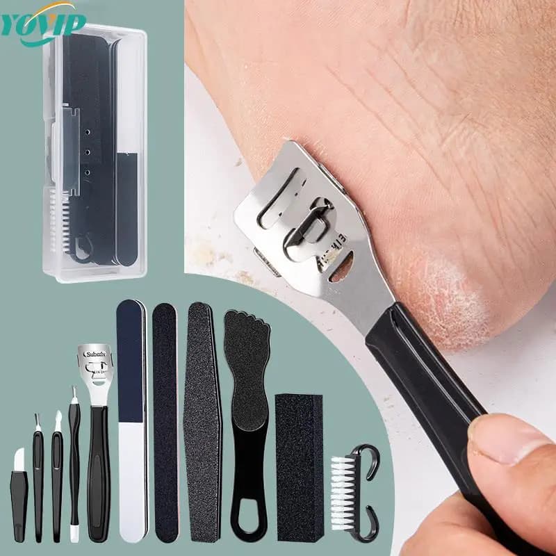 Professional Foot Care Kit Pedicure Tools Set Stainless Steel Foot Rasp Foot Dead Skin Remover Clean Toenail Care Kit