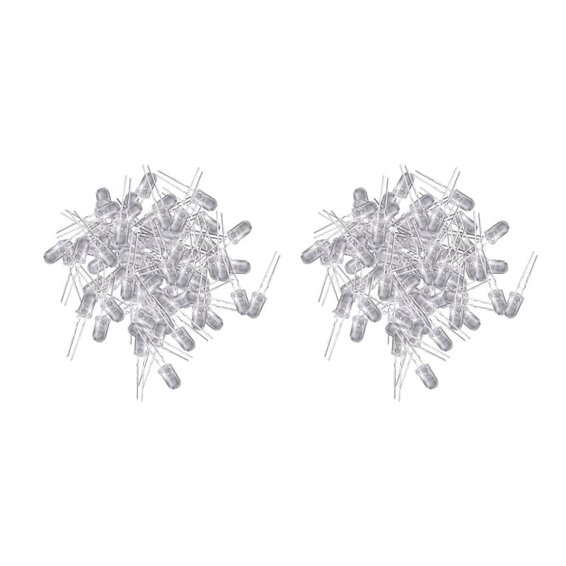 200 Pcs 5Mm Warm White LED Diode Lights DC 3V 20MA Bulb Lamps Electronics Components Light Emitting Diodes
