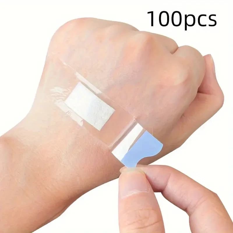 100pcs Waterproof Breathable Adhesive Bandages DressingsMulti-Scenario Use for Bathing, Swimming, and Outdoor Activities
