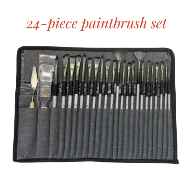 24-piece/10-piece canvas bag Multi-functional acrylic gouache special art painting set long rod watercolor paintbrush