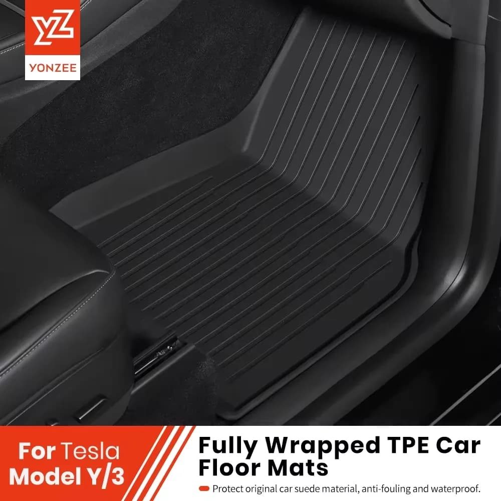 YZ For Tesla Floor Mat Model Y 2021-2025 Model 3 Highland Car Trunk Mat Luggage Mat TPE waterproof Anti-Slip Set Floor Liner Mat