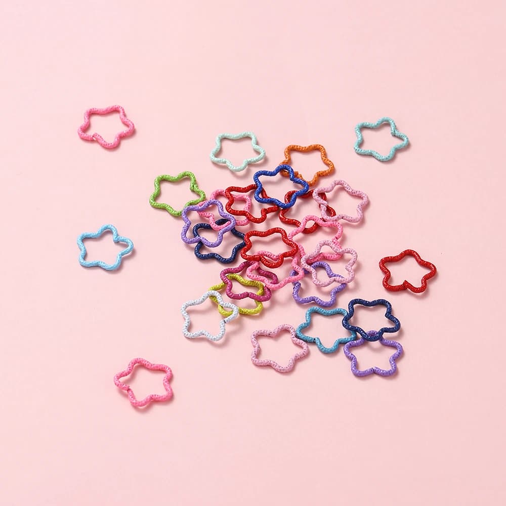50pcs/lot Colorful Open Rings Star Shape Jump Rings For Jewelry Making Keychain Phone Chain Diy Craft Findings Supplies