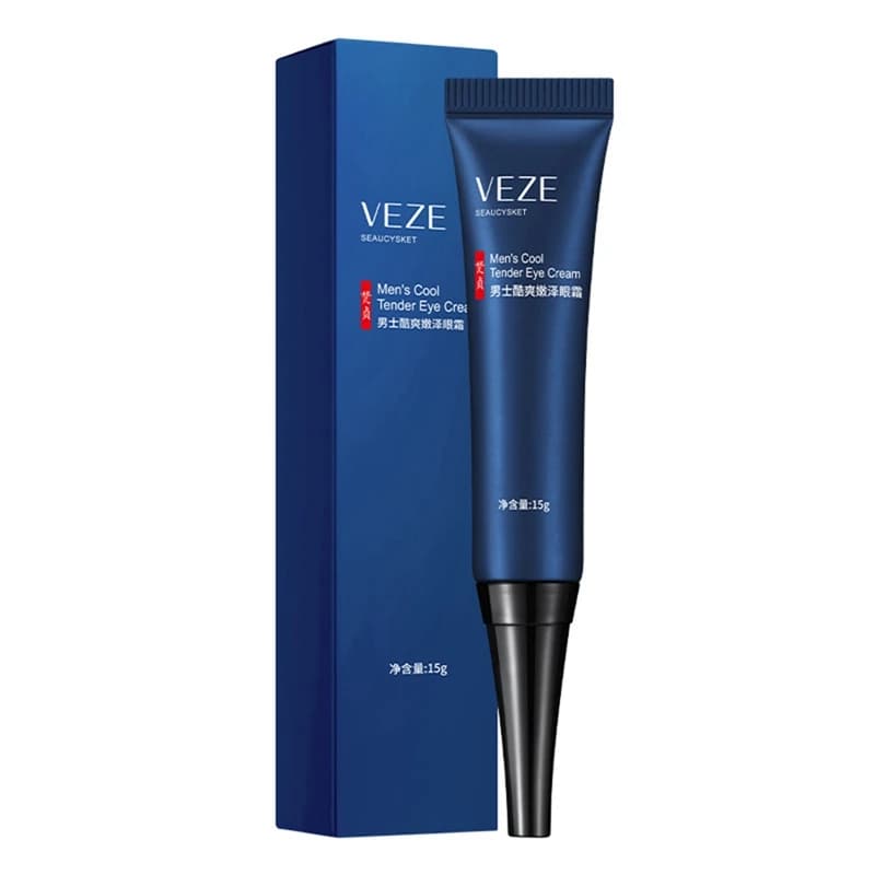 VEZE 15G Eye Gel for Men Cool Tender Sodium Hyaluronate Eye Cream Fine Lines Improve Dark Circles Remove Puffiness for Men