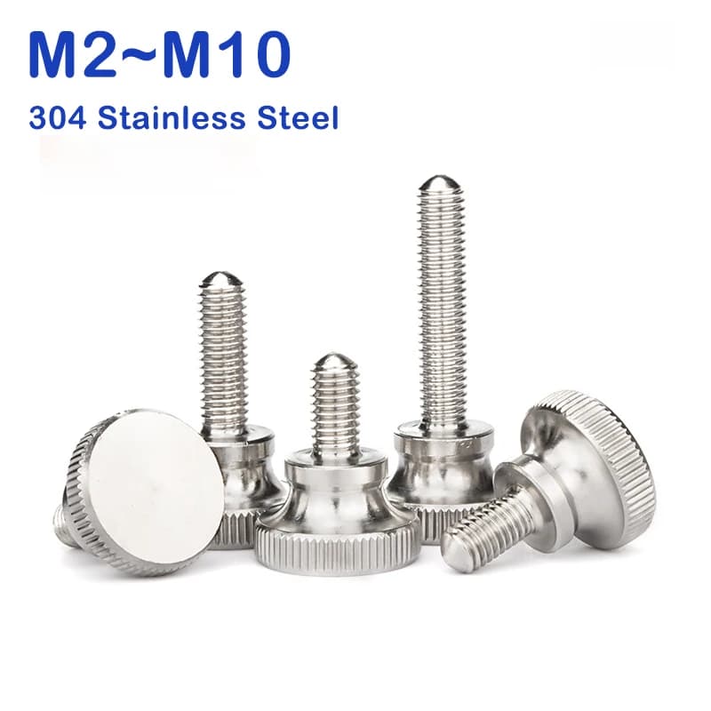 M2 M2.5 M3 M4 M5 M6 M8 M10 GB834 304 Stainless Steel Knurl High Step Head Hand Tighten Thumb Screw Curtain Wall Glass Thumb Bolt