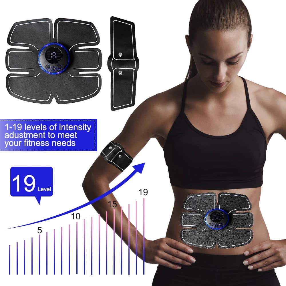 EMS Abdominal Muscle Stimulator Smart Wireless Fitness Trainer Massager Electric Weight Loss Stickers ABS Arm Training Patches