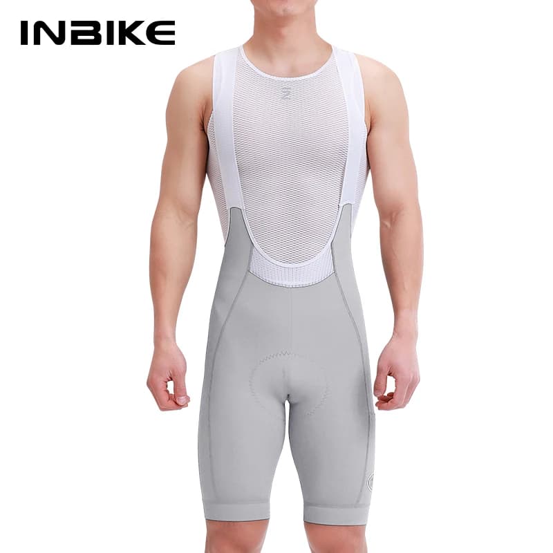 INBIKE 2025 Men's Cycling Bib Shorts High-Waisted Breathable Biking Bicycle Bibs Pants MTB Cycling Clothing Man with Pockets