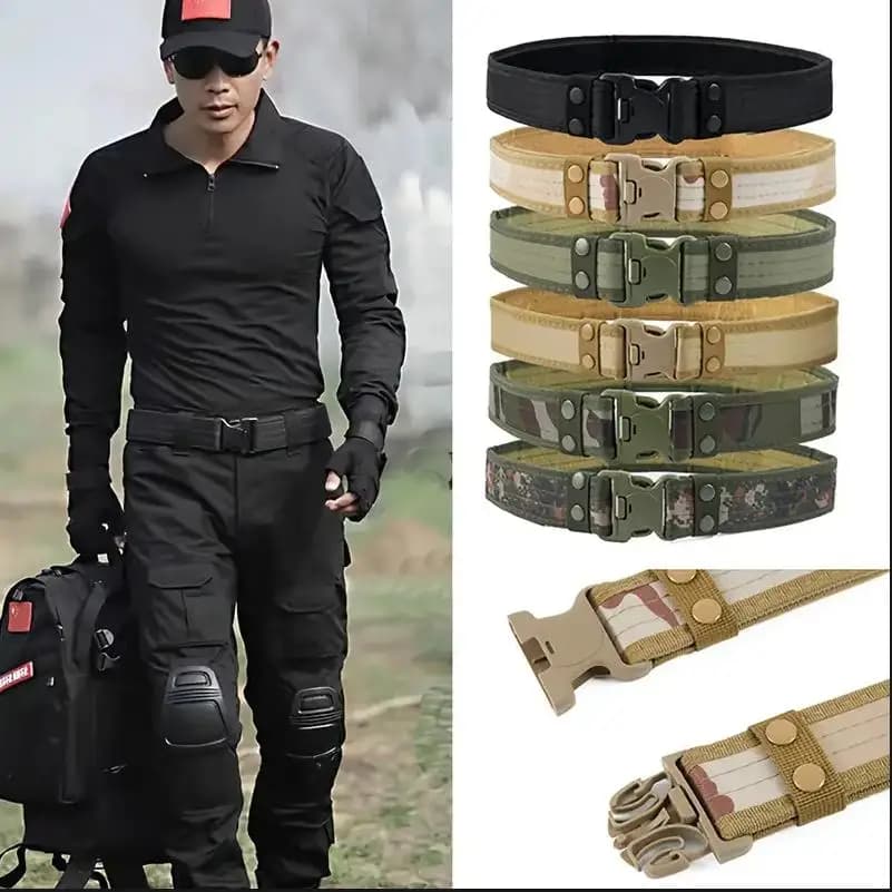 Quick Release Tactical Belt New Army Style Combat Belts Fashion Men Canvas Waistbands Man Outdoor Hunting Camouflage 130cm