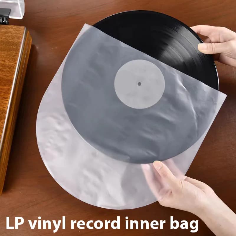 50Pcs 12 Inch HDPE Vinyl Record Protective Bags OPP Plastic Bags Anti-static Record Sleeves Record Inner Bags Thickened 8 Silk